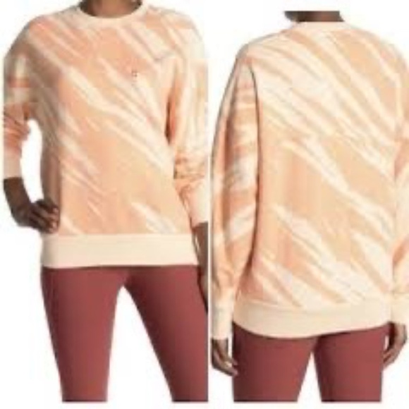 Sweaty Betty Nectarine Orange Tie Dye Essentials Organic Cotton Sweatshirt - Picture 2 of 7